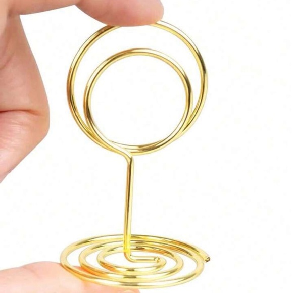 3 Piece Mini Table Number Photo Menu Holders Gold - Picture 4 of 5